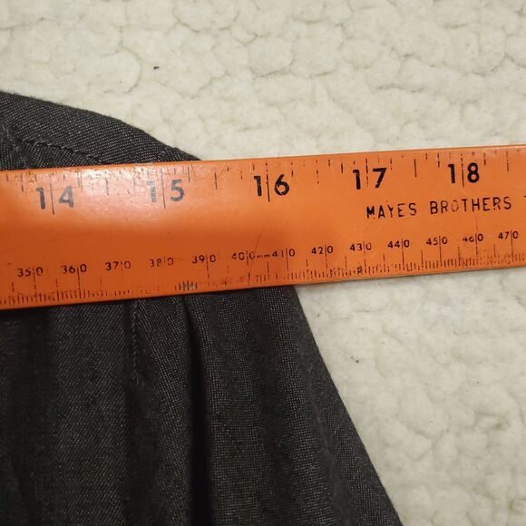 She's Cool Black Chambray Shirt Dress size Lg Roll-Tab 3/4 Sleeve Roll-Tab Hem - Picture 9 of 15